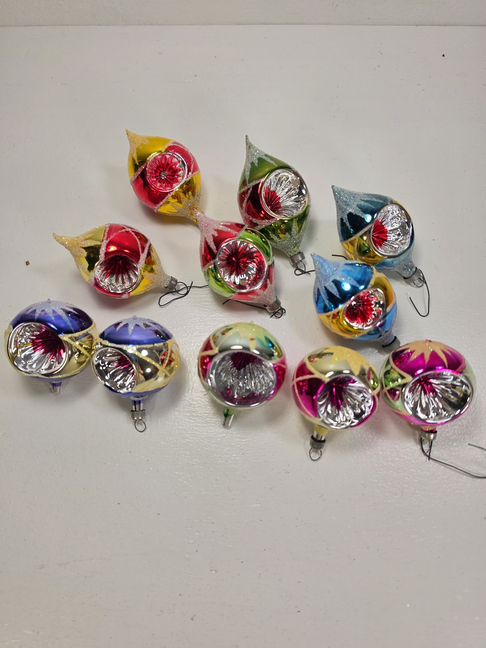 Vintage Multicolor Mercury Glass Holiday Ornaments Christmas Retro